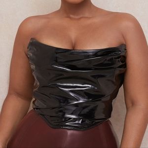House of CB Marla Black Patent Boned Corset